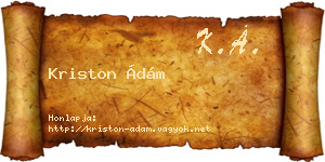 Kriston Ádám névjegykártya